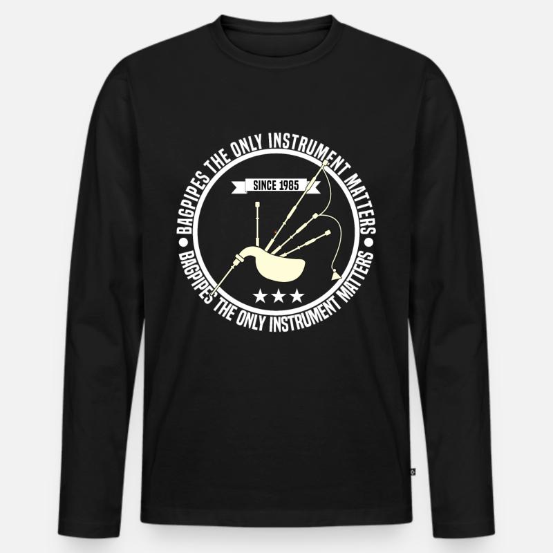 bagpipes - Männer Premium Bio Langarmshirt - Schwarz