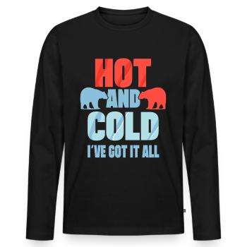 Ice Swimming Hot & Cold I´ve Got It All Ice Gift - Männer Premium Bio Langarmshirt - Schwarz - Vorne - Nico (187cm)
