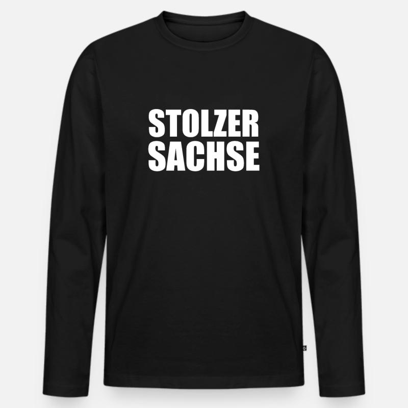Stolzer Sachse - Männer Premium Bio Langarmshirt - Schwarz