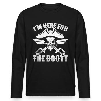 Pirat Totenkopf Freibeuter Piratenschiff - Männer Premium Bio Langarmshirt - Schwarz - Vorne - Nico (187cm)
