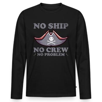 Pirat Totenkopf Freibeuter Piratenschiff - Männer Premium Bio Langarmshirt - Schwarz - Vorne - Nico (187cm)