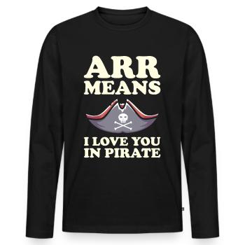 Pirat Totenkopf Freibeuter Piratenschiff - Männer Premium Bio Langarmshirt - Schwarz - Vorne - Nico (187cm)
