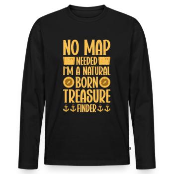 Pirat Totenkopf Freibeuter Piratenschiff - Männer Premium Bio Langarmshirt - Schwarz - Vorne - Nico (187cm)