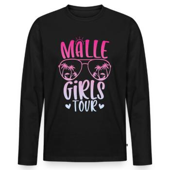 Visite des filles de Malle - T-shirt manches longues Premium bio Homme - noir - Devant - Nico (187cm)