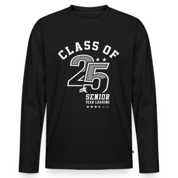 Class of 2025 Senior Year Loading - Senior 2025 - Men's Premium Organic Long Sleeve Shirt - black - Front - Nico (187cm)