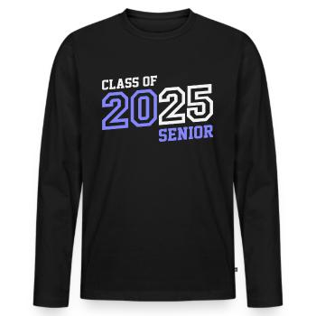 Senior 2025 Class of 2025 - Men's Premium Organic Long Sleeve Shirt - black - Front - Nico (187cm)