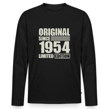 Original depuis 2004 Anniversaire 20 ans - T-shirt manches longues Premium bio Homme - noir - Devant - Nico (187cm)