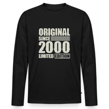 Original since 2000 Geburtstag 24 Jahre - Männer Premium Bio Langarmshirt - Schwarz - Vorne - Nico (187cm)