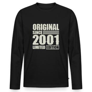 Original since 2001 Birthday 23 years - Men's Premium Organic Long Sleeve Shirt - black - Front - Nico (187cm)