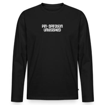 Bowling - Pin-spiration déchaînée - T-shirt manches longues Premium bio Homme - noir - Devant - Nico (187cm)
