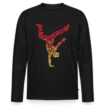 Breakdance, Breakdancer, Breakdancing, Hip Hop - T-shirt manches longues Premium bio Homme - noir - Devant - Nico (187cm)
