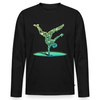 Breakdance, Breakdancer, Breakdancing, Hip Hop - T-shirt manches longues Premium bio Homme - noir - Devant - Nico (187cm)