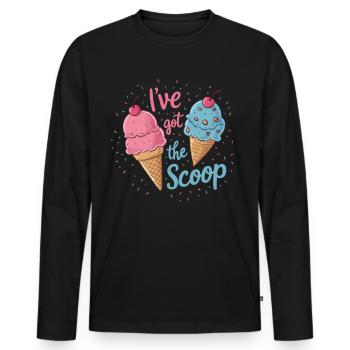 I've Got the Scoop Gender Reveal Ice cream Themed - Männer Premium Bio Langarmshirt - Schwarz - Vorne - Nico (187cm)