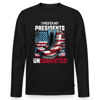 Ich bevorzuge die unverurteilten, lustigen Abstimmungen meiner Präsidenten - Männer Premium Bio Langarmshirt - Schwarz - Vorne - Nico (187cm)