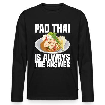 Pad Thai Thai Food Thai Cuisine Thailand - Men's Premium Organic Long Sleeve Shirt - black - Front - Nico (187cm)