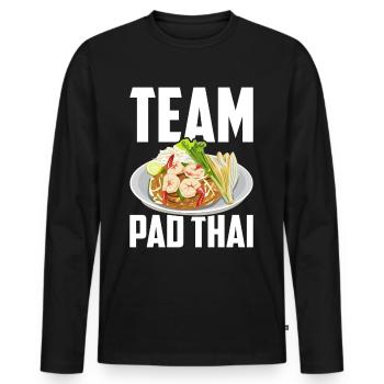 Pad Thai Thai Food Thai Cuisine Thailand - Men's Premium Organic Long Sleeve Shirt - black - Front - Nico (187cm)