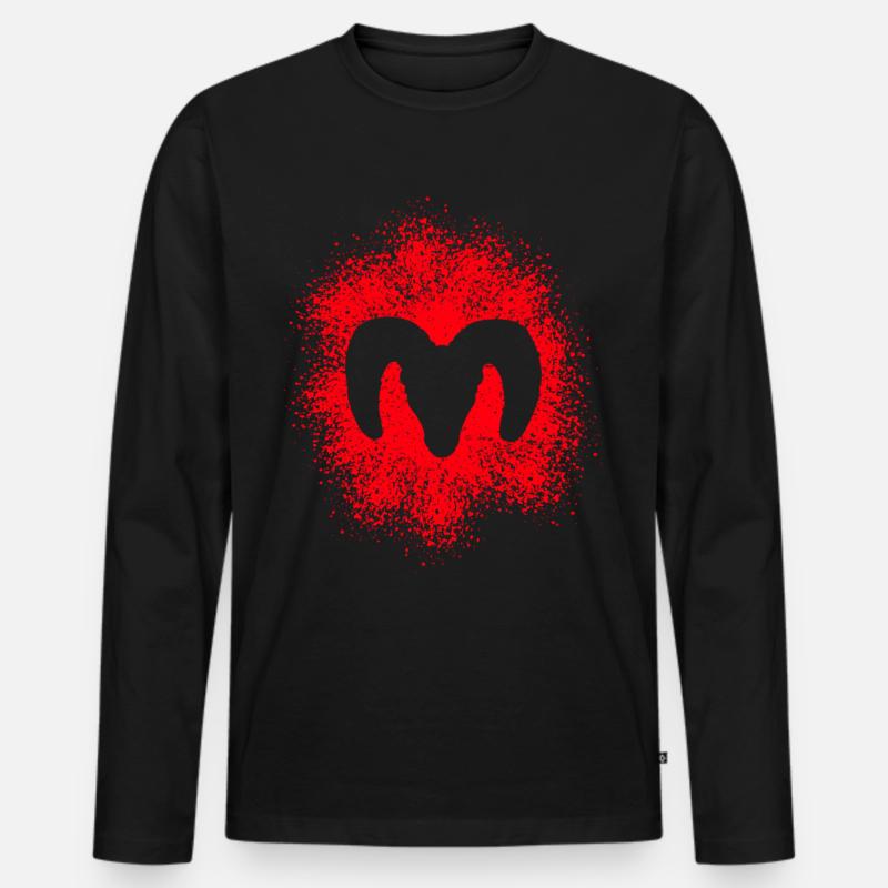 Dickhornschaf - Männer Premium Bio Langarmshirt - Schwarz
