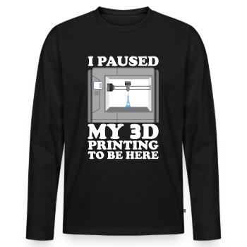 Filament d’imprimante 3D Impression 3D Impression 3D Imprimante 3D - T-shirt manches longues Premium bio Homme - noir - Devant - Nico (187cm)