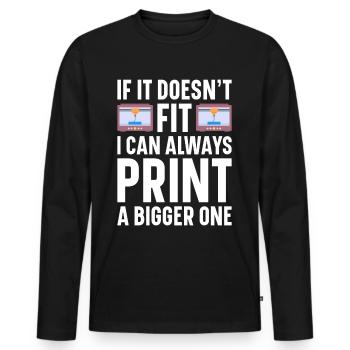 Filament d’imprimante 3D Impression 3D Impression 3D Imprimante 3D - T-shirt manches longues Premium bio Homme - noir - Devant - Nico (187cm)