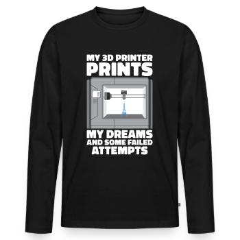 Filament d’imprimante 3D Impression 3D Impression 3D Imprimante 3D - T-shirt manches longues Premium bio Homme - noir - Devant - Nico (187cm)