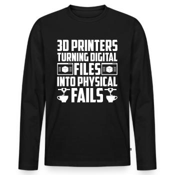 Filament d’imprimante 3D Impression 3D Impression 3D Imprimante 3D - T-shirt manches longues Premium bio Homme - noir - Devant - Nico (187cm)