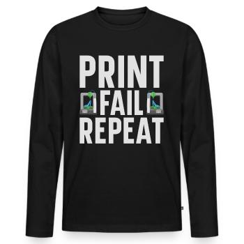 Filament d’imprimante 3D Impression 3D Impression 3D Imprimante 3D - T-shirt manches longues Premium bio Homme - noir - Devant - Nico (187cm)