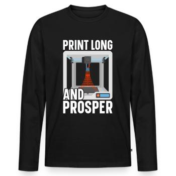 Filament d’imprimante 3D Impression 3D Impression 3D Imprimante 3D - T-shirt manches longues Premium bio Homme - noir - Devant - Nico (187cm)