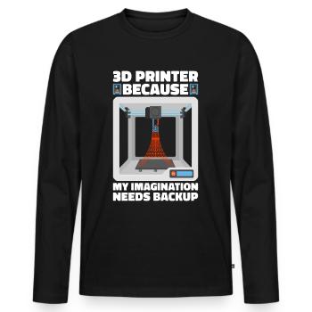 Filament d’imprimante 3D Impression 3D Impression 3D Imprimante 3D - T-shirt manches longues Premium bio Homme - noir - Devant - Nico (187cm)