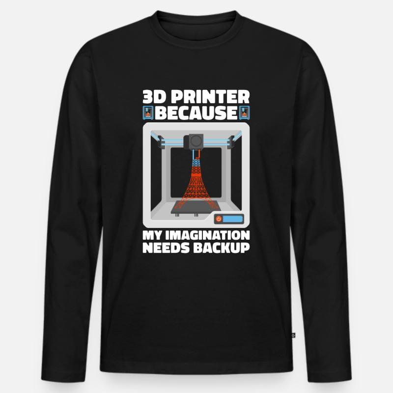 3D-printer Filament 3D-udskrivning 3D-udskrivning 3D-printer - Premium økologisk langærmet T-shirt til mænd - sort