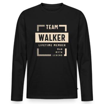 Team Walker Lifetime Member Name Walker - Men's Premium Organic Long Sleeve Shirt - black - Front - Nico (187cm)
