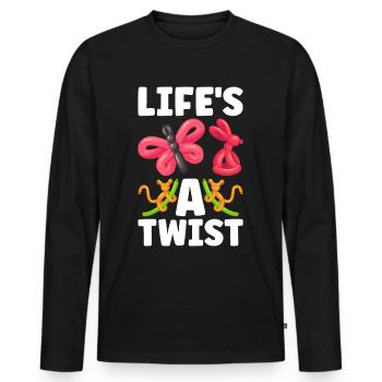 Balloon Twister Balloon Artist Balloon Animals - Men's Premium Organic Long Sleeve Shirt - black - Front - Nico (187cm)