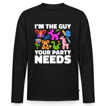 Balloon Twister Balloon Artist Balloon Animals - Men's Premium Organic Long Sleeve Shirt - black - Front - Nico (187cm)