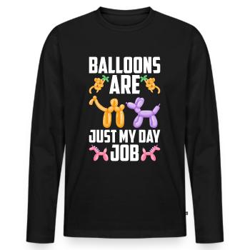 Balloon Twister Balloon Artist Balloon Animals - Men's Premium Organic Long Sleeve Shirt - black - Front - Nico (187cm)