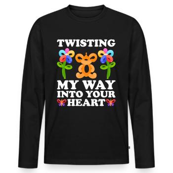 Balloon Twister Balloon Artist Balloon Animals - Men's Premium Organic Long Sleeve Shirt - black - Front - Nico (187cm)