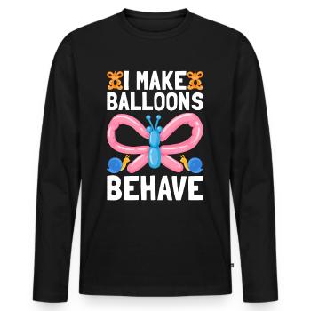Balloon Twister Balloon Artist Balloon Animals - Men's Premium Organic Long Sleeve Shirt - black - Front - Nico (187cm)