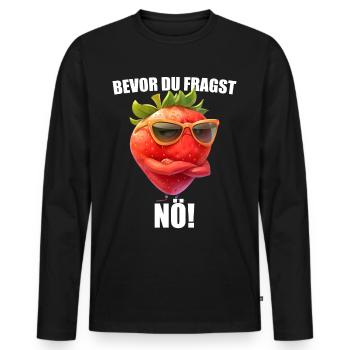 Avant que vous ne demandiez : Non ! Lunettes de soleil fraise Graphique - T-shirt manches longues Premium bio Homme - noir - Devant - Nico (187cm)
