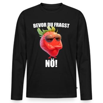 Avant que vous ne demandiez : Non ! Lunettes de soleil fraise drôle - T-shirt manches longues Premium bio Homme - noir - Devant - Nico (187cm)