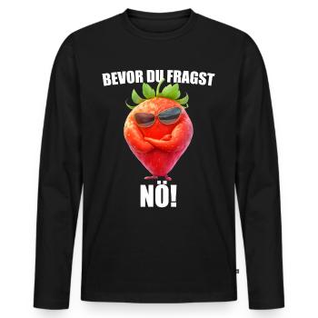 Avant que vous ne demandiez : Non ! Lunettes de soleil fraise graphique - T-shirt manches longues Premium bio Homme - noir - Devant - Nico (187cm)