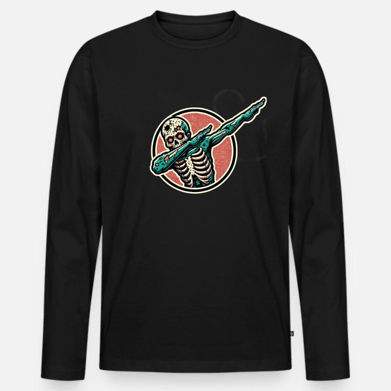 Dabbing Zombie Divertente Dabbing Design - Maglia a manica lunga ecologica premium da uomo - nero