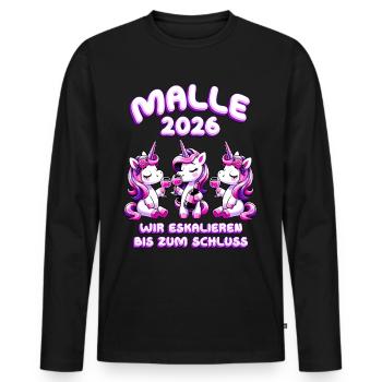Malle 2026 On s’intensifie jusqu’au bout - T-shirt manches longues Premium bio Homme - noir - Devant - Nico (187cm)