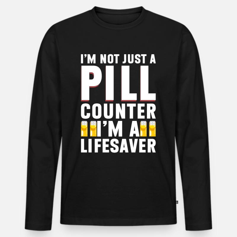 Pharmazeutischer Assistent Pharmazie Techniker - Männer Premium Bio Langarmshirt - Schwarz