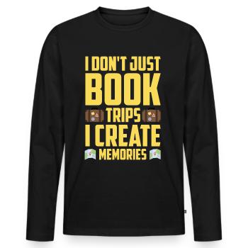 Commis au tourisme Agence de voyages - T-shirt manches longues Premium bio Homme - noir - Devant - Nico (187cm)
