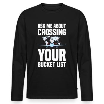 Commis au tourisme Agence de voyages - T-shirt manches longues Premium bio Homme - noir - Devant - Nico (187cm)
