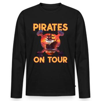 Pirates On Tour - Pirate Ship - Men's Premium Organic Long Sleeve Shirt - black - Front - Nico (187cm)