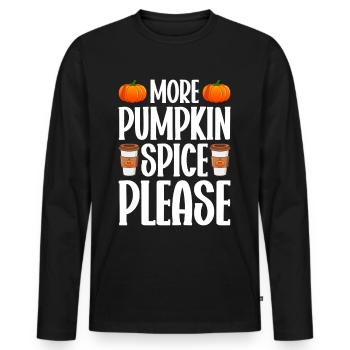 Pumpkin Spice Latte Fall Halloween Pumpkin Spice Spice - Men's Premium Organic Long Sleeve Shirt - black - Front - Nico (187cm)