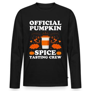 Pumpkin Spice Latte Fall Halloween Pumpkin Spice Spice - Men's Premium Organic Long Sleeve Shirt - black - Front - Nico (187cm)