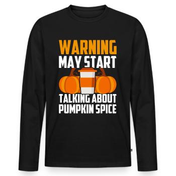 Pumpkin Spice Latte Fall Halloween Pumpkin Spice Spice - Men's Premium Organic Long Sleeve Shirt - black - Front - Nico (187cm)