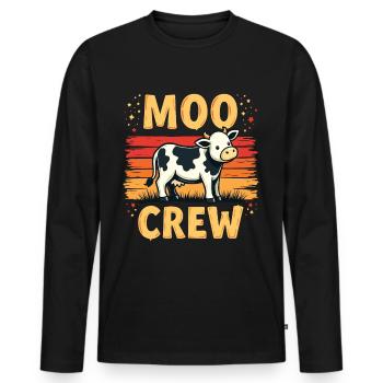 Cows Moo Cow Moo Cattle Dairy Cow Dairy Farmer - Men's Premium Organic Long Sleeve Shirt - black - Front - Nico (187cm)