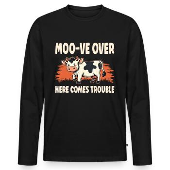 Cows Moo Cow Moo Cattle Dairy Cow Dairy Farmer - Men's Premium Organic Long Sleeve Shirt - black - Front - Nico (187cm)
