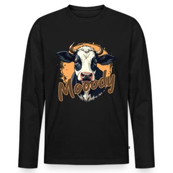 Cows Moo Cow Moo Cattle Dairy Cow Dairy Farmer - Men's Premium Organic Long Sleeve Shirt - black - Front - Nico (187cm)